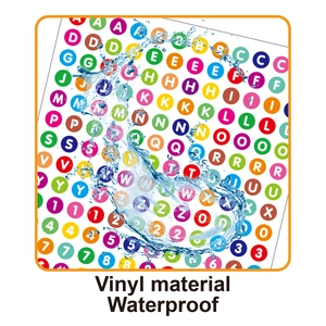 Waterproof colorful vinyl letter and number stickers with splashing water effect