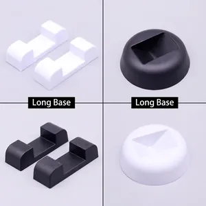Rectangular and round PE film jewelry display bases in black and white finish