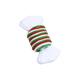 Christmas foam candy tree ornament with classic red green and white striped pattern