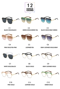 Aperçu de 12 variantes de couleurs pour lunettes de soleil aviateur rétro en métal