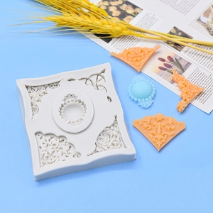Silikonform mit europäischen Relief-Blumenmustern für Fondant und Tortendekoration