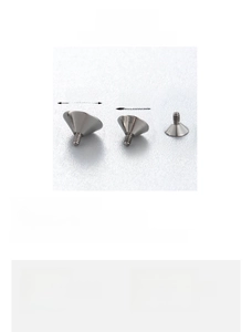 Size chart for F136 titanium screw-in gemstone settings with 0.9mm thread specifications