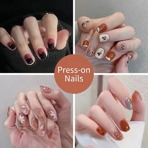 Press On Nails Artificial False Nails Sweet Cute Vintage Style DIY Manicure For Women Plastic Decorative Tips