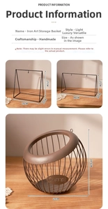 Detailed dimension guide for black iron storage basket with various shelf and bin sizes