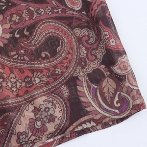 Böhmisches Maxikleid mit Paisley-Muster, Rüschenbesatz und Chiffon-Stoffdetails