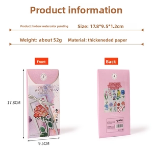 Detailed specs of floral hollow watercolor bookmarks with thick paper dimensions
