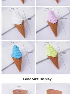 Detailed dimensions of fake jumbo ice cream cone model showing height 21cm and width 8cm