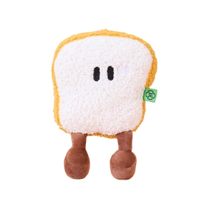 Plüsch-Toastbrot-Hundespielzeug mit Quietscher und Knisterpapier aus weichem Teddy