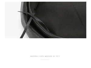 Detail view of the black leather beret inner lining with adjustable drawstring