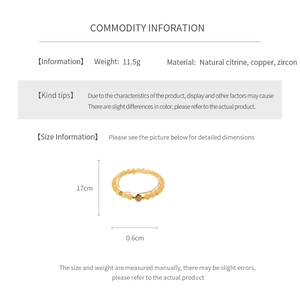 Detail showing 0.6cm yellow citrine beads and 11.5g weight of the vintage style bracelet
