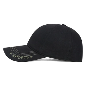 Black camouflage style baseball cap with yellow sports embroidery and star detail