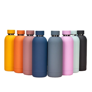 Portable matte stainless steel insulated water bottles in various vibrant colors