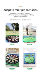 Set de golf infantil con modos de juego interior y exterior, para colgar o extender