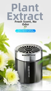 Detailed shot of THALO car perfume diffuser with silver hollow lid and citrus elements