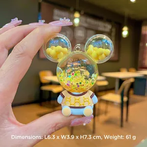 Detailed view of creative liquid sand bear figurine with dimensions 6.3x3.9x7.3cm and 61g weight