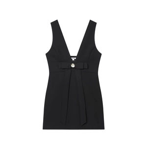 Robe Courte À Col En V Profond Pour Femmes Sans Manches Polyester Avec Nœud En Strass Élégante Sexy Style Célébrité