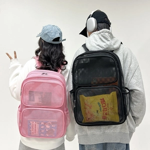 Mesh Backpack Breathable Lightweight Beach Travel Swimming Fitness Sports Schoolbag Large Capacity Casual Fashion