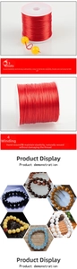 Red elastic string for DIY jewelry making with obsidian and agate beaded bracelets