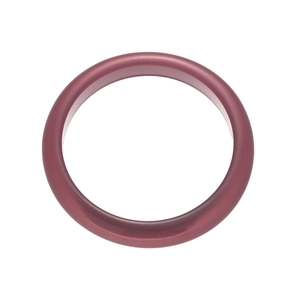 Minimalist geometric resin bangle in deep translucent wine red with a smooth finish
