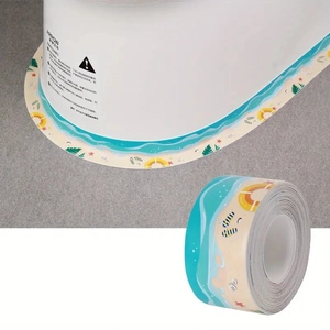 Waterproof self-adhesive sealing strip for kitchen sink with summer beach pattern