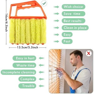 7-finger microfiber blind cleaner tool for air vents and window shutters cleaning