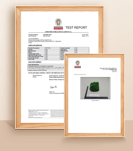 Bureau Veritas test report for flame-retardant PVC Christmas rattan showing quality certification