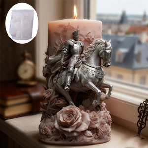 Moule en silicone chevalier et rose 3D pour la fabrication de bougies et savons DIY