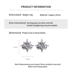 Detailed view of zircon star ear cuff showing precise 1.3cm dimensions and luxury copper finish