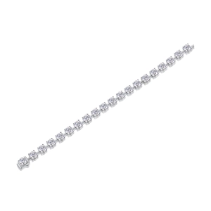 Klassisches 925er Sterling Silber Tennisarmband mit 1ct Moissanit Steinen auf weißem Grund