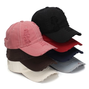 Vintage-Baseballkappen aus Baumwolle mit Distressed-Löchern in verschiedenen Farben