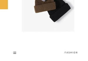 Detail shot of black and brown ribbed knit beanies with a wide fold-up cuff design