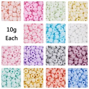 4mm colorful matte glass seed bead set in macaron colors for DIY jewelry and necklaces