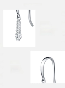 Detail of water drop moissanite earrings in s925 silver with D color VVS1 clarity stones