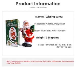 Détails du Père Noël électrique dansant avec dimensions de 26cm et poids de 360g inclus