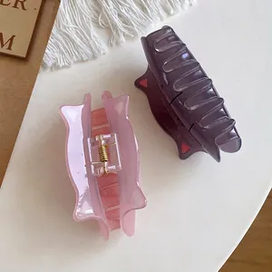 Cute cat ear acrylic hair claws in pink and purple colors for women and girls