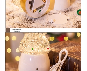 Dual power mode Christmas tree light with battery compartment and USB charging cable detail