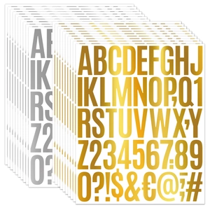 Alphanumeric Letter Stickers Vinyl Waterproof Metallic Rainbow Gold Silver For DIY Scrapbooking Mailbox Decoration Self Adhesive