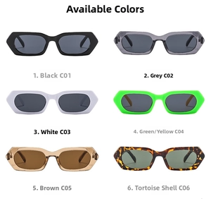 Multiple color options for retro square sunglasses featuring high-quality small frames