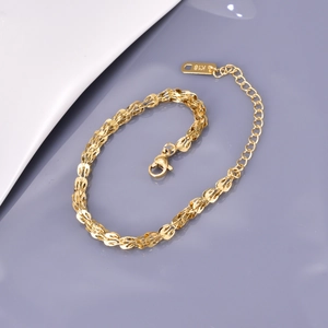 Vintage Phoenix Tail Bracelet 18K Gold Plated Titanium Steel Elegant Wheat Chain Adjustable Jewelry Gift For Women