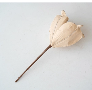 Detail of 22cm artificial magnolia flower showing petal texture and inner wire support