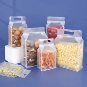 Sacchetti Per Imballaggio Alimentare Stand Up Opaco Traslucido Richiudibile Chiusura Lampo Otto Lati Sigillati Plastica