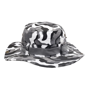 Unisex grey camouflage boonie hat for outdoor hiking and tactical sun protection
