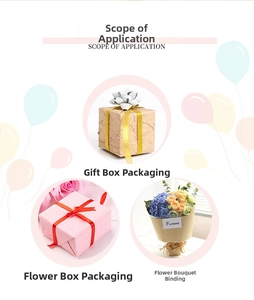 Three ways to use heart ribbons for flower bouquets, gift boxes, and cake packaging