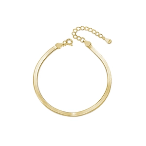 Elegant gold S925 sterling silver flat snake bone chain bracelet with lobster clasp