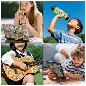 50pcs cute Christmas cow animal stickers decorating laptop, water bottle and guitar
