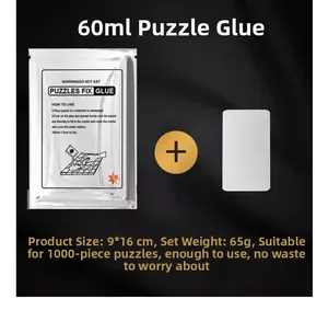 Puzzle glue kit with 60ml liquid and white scraper tool for 1000-piece puzzles