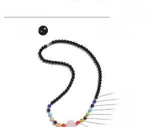 Detailed parameter display of 6mm rose quartz bead necklace with 50cm total length