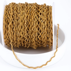 1.2mm gold stainless steel wave foxtail chain spool for DIY jewelry making