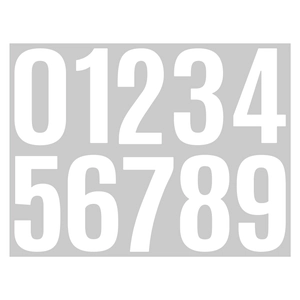 Detailed view of 4-inch large waterproof self-adhesive vinyl numbers from zero to nine