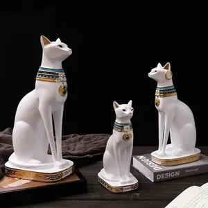 Antica Dea Gatto Egizia Statuetta Resina Statua Fermalibri Portacandele Decorazione Casa Vintage Ufficio Ornamento